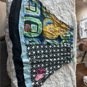 Desigual Black and Pink Floral Skirt